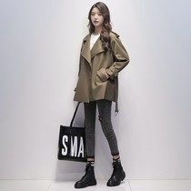 Trench coat womens long small autumn coat 2021 new large size loose this year popular coat women spring and autumn