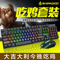 Suspended luminous mechanical feel backlit usb wired keyboard mouse set office business game DIY distribution