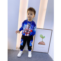Boy set Spring and Autumn handsome 2021 New Style Autumn Altman clothes children sports long sleeve two-piece set