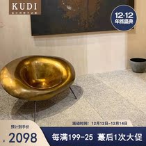 Designer art FRP metal gradient color horn chair model room nest chair hotel lobby single chair