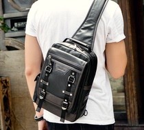 Hong Kong Men Travel Single Shoulder Diagonal Satchel Bag Big Chest Bag Men Casual Cortical Fashion Sports Riding Backpacks Tide