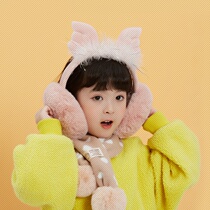 k Childrens earmuffs winter warmth and cold protection ears cute cat ears cartoon plush girls  ears warm earmuffs ear cover