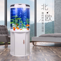 Minjiang half-round fish tank living room large cylindrical U-shaped small household vertical floor 2020 new creative fortune