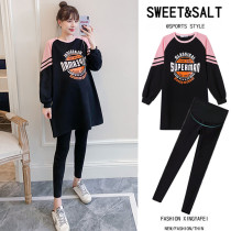 Pregnant women autumn suit Fashion Net red sweater long autumn maternity dress Spring and Autumn new T-shirt dress