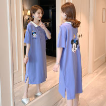 Pregnant women dress summer dress 2022 new summer long knee long skirt pregnant mom tops summer dress