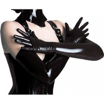 Sexy imitation patent leather bright leather fun gloves Coated latex tight split finger gloves Nightclub prom queen temptation