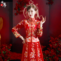 Xiuhe clothing bride 2021 New Wedding Toast service cheongsam Chinese dress wedding dress shake sound with show kimono women