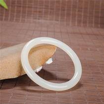 Xinjiang Hetian Jade mutton white jade bracelet jade bracelet retro round Bracelet girl thin bracelet