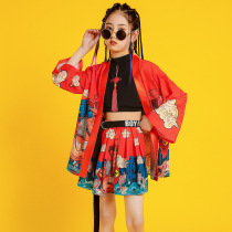 Children's handsome hip-hop costumes national fashion jazz dance costumes girls Chinese style retro children's street dance costumes men