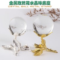 Light luxury metal rose crystal ball base bracket Crystal mineral rough stone bracket Display rack Storage shelf