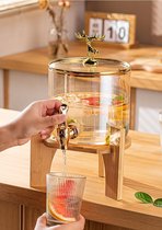 Self Drink Bucket Mesh Red Wine Barrel Fruit Tea Barrel Beer Juice Coke Barrel Container Bubble Wine Glass Bottle with tap