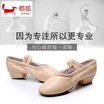 Leather teacher shoes dance shoes exercise shoes with national dancing shoes soft belly dance shoes fitness shoes