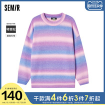 Semir sweater women gradient stripe sweater 2021 Winter New oversize sweet color ladies pullover