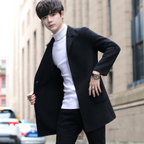Autumn double-sided woolen coat mens long windbreaker Korean version of casual wool woolen coat trend fashion winter wear
