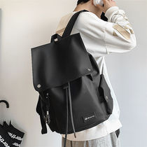 Double shoulder bag male leather Japanese ins large capacity fashion fashion fashion brand leisure travel backpack campus school bag college students