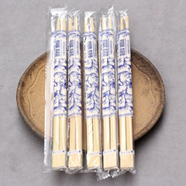 Factory batch disposable chopsticks hotel special twin conjoined chopsticks blue and white porcelain pointed takeaway packing convenient bamboo tableware