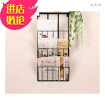 Iron Art Suspended Press Student Dormitory Shelf Bookshelves Magazine Wall-mounted Wall Shelf Book Newspaper Shelf Brief Storage Racks