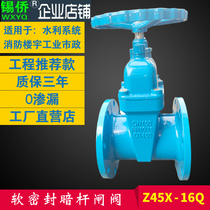 Z45X-16Q elastic seat seal dark Rod soft seal flange gate valve fire fighting sewage pump protective gate valve