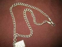 British Sterling Silver vintage pocket Watch Chain