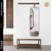 ~ This months leak ~ Nordic door wall hanging full body fitting mirror solid wood hat Rod change shoe stool cabinet