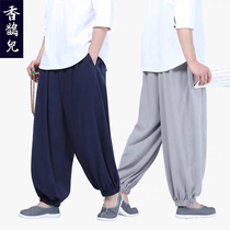 Fragrant leggings wide loose cotton and linen meditation pants monk clothes mens clerk pants retro thin monk pants