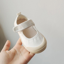 Children canvas shoes 2021 new summer mens and womens baby shoes soft-soled white shoes spring and autumn kindergarten indoor shoes