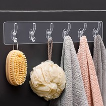 Hook a row of long strip door wall non-perforated wall clothes hook strong viscose seamless hanger plastic kitchen hook