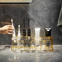 Family set high-end toothbrush Tooth Cup household high-grade face value mouthwash Cup rack wall-mounted storage shelf