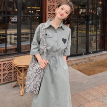 Maternity summer temperament casual dress 2021 summer thin section large size waist a word pure cotton maternity skirt
