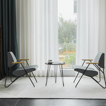 Modern wrought iron industrial wind single sofa milk tea hotel leisure negotiation office meeting guest table and chair coffee table combination