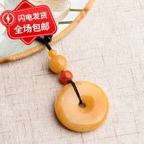 Original gold silk jade Pingan buckle mobile phone pendant Chinese style natural Xinjiang Jade bag hanging car keychain discount