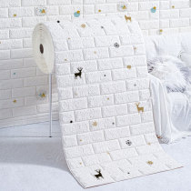 Wallpaper self-adhesive 3d three-dimensional wall sticker foam brick waterproof moisture-proof wallpaper Bedroom warm background wall net red decoration