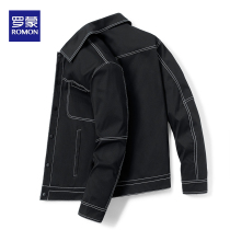 Romon Mens Jacket Jacket Spring 2022 New Tops Short Workwear Trend High End Versatile Thickened Retro