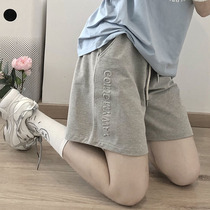 Gray sports shorts childrens summer 2021 new fashion ins high waist straight tube thin casual wide leg five-point pants
