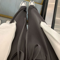 Gray sweatpants womens 2021 Spring and Autumn New Korean version of thin loose straight draping casual versatile wide leg pants