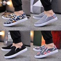 Shoes mens shoes summer canvas old Beijing cloth shoes mens Korean casual shoes students one pedal lazy shoes board shoes