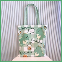 Korean version of canvas bag junior high school students Student Supplement bag cartoon cute hand carrying book bag file bag student handbag
