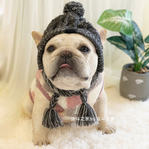 Pet wool hat autumn and winter warm dog hat wool pure handmade fight hat pet supplies