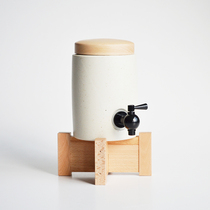 Japanese Saliu special ceramic small wine Altar 2kg retro cork sealed wine storage tank with faucet nozzle