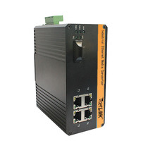 Netlink HTB-G104-G Industrial Gigabit 1 optical 4 electrical fiber switch 5-port single-mode photoelectric converter