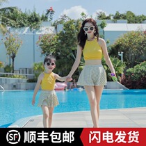 2021 new Korean ins mother-child split skirt fashion girls swimsuit swimsuit mother-daughter parent-child swimsuit
