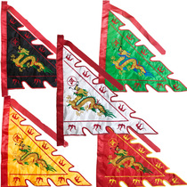 Five Colors Dragon Flag Triangle Flag Double Face Embroidered Imitation Ancient Banner Taoist Religious Law Five Order Banner Five Color Order Banner