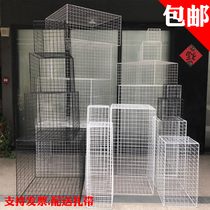 Black and white mesh grid wedding decoration props Cube decoration barbed wire wedding event grid combination column