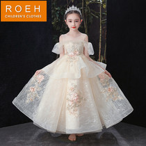 ROEH girl princess dress piano performance dress children evening dress flower girl girl show