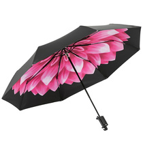 Automatic umbrella Mens and womens folding sun umbrella Increased reinforcement sunny and rainy dual-use sunscreen and UV protection thickened parasol