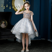 Childrens evening dress little girl host Pengpeng gauze flower girl princess dress girl piano performance princess dress autumn