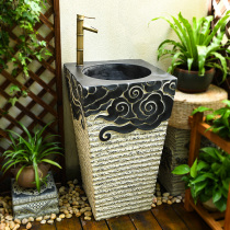 Creative pool table basin bathroom outdoor wash basin outdoor courtyard balcony garden artificial stone sink pool