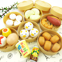 Dollhouse area material layout kindergarten simulation steamed buns and steamed buns toys soft toy kitchenette series