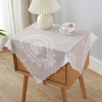 Lace refrigerator washing machine oven printer bedside cabinet Cover Cover dust cover white yarn Universal square towel