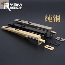 304 stainless steel concealed door latch double door door open door bolt extended heaven and earth box insert black gold